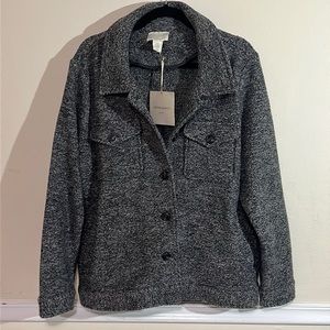 Cynthia Rowley 2x black and grey wool blend jacket